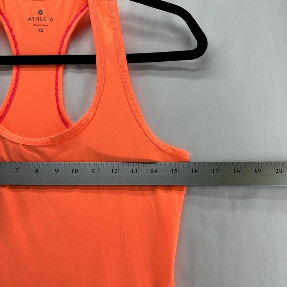 Athleta Top Size XS Chi Tank Scoop Neck Racerback Athletic Workout Neon Orange - Picture 9 of 10